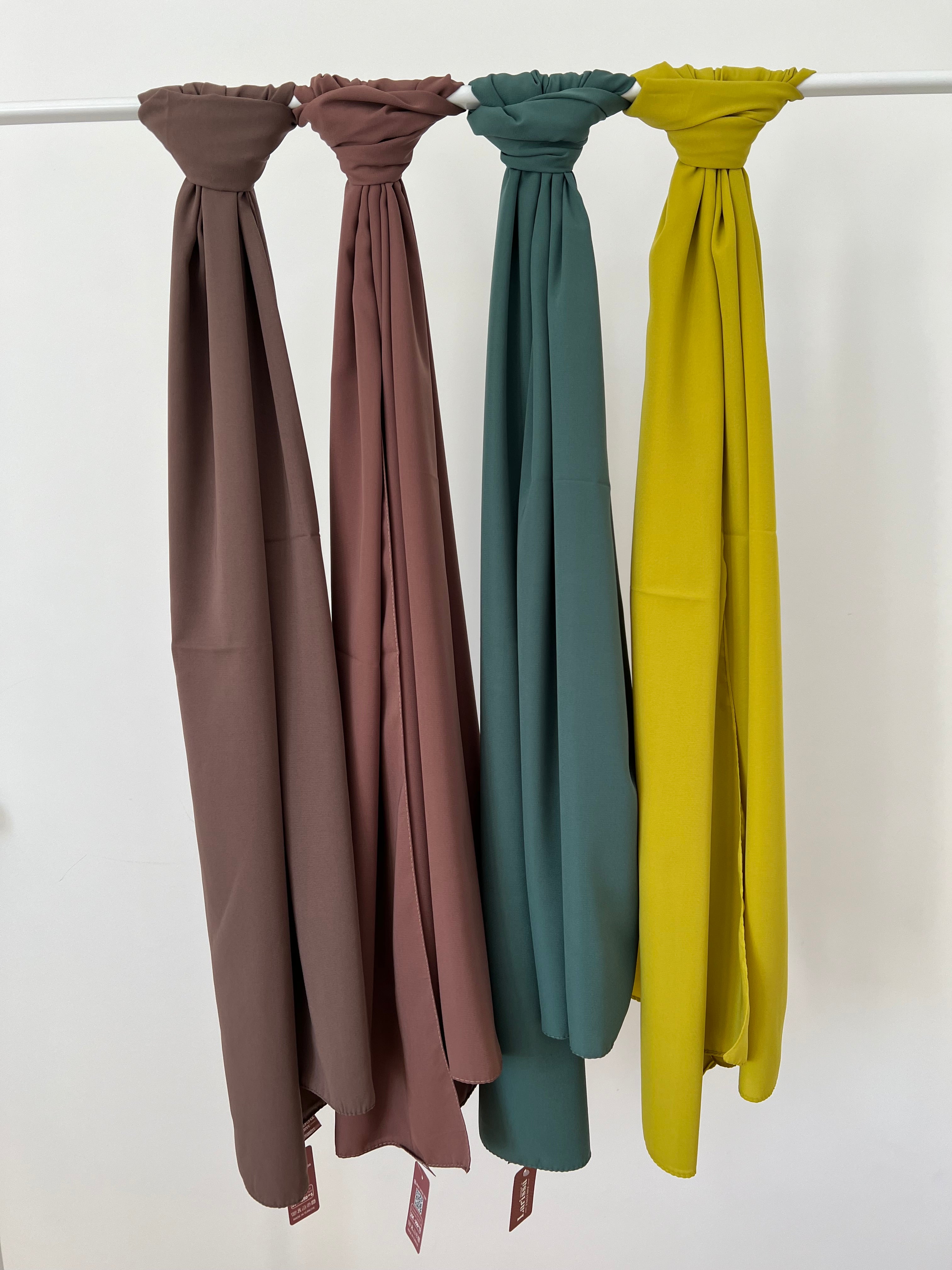 HIJAB SOIE DE MÉDINE : LES MARRONS ET VERTS