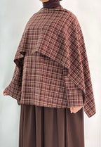 BLOUSE AVEC CAPE À CARREAUX