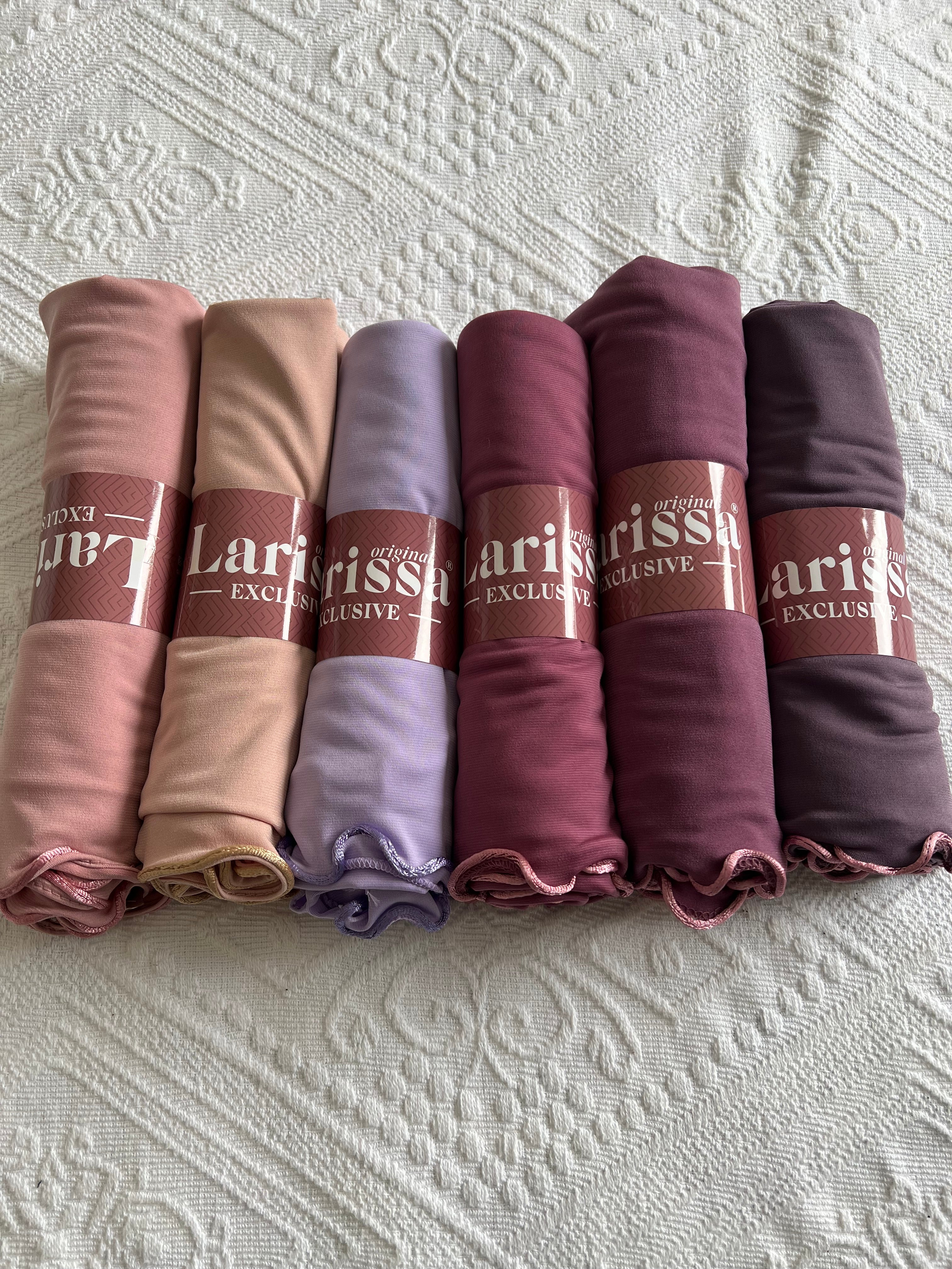 HIJAB JERSEY PREMIUM LISERÉ SATIN : LES VIOLETS ET ROSES