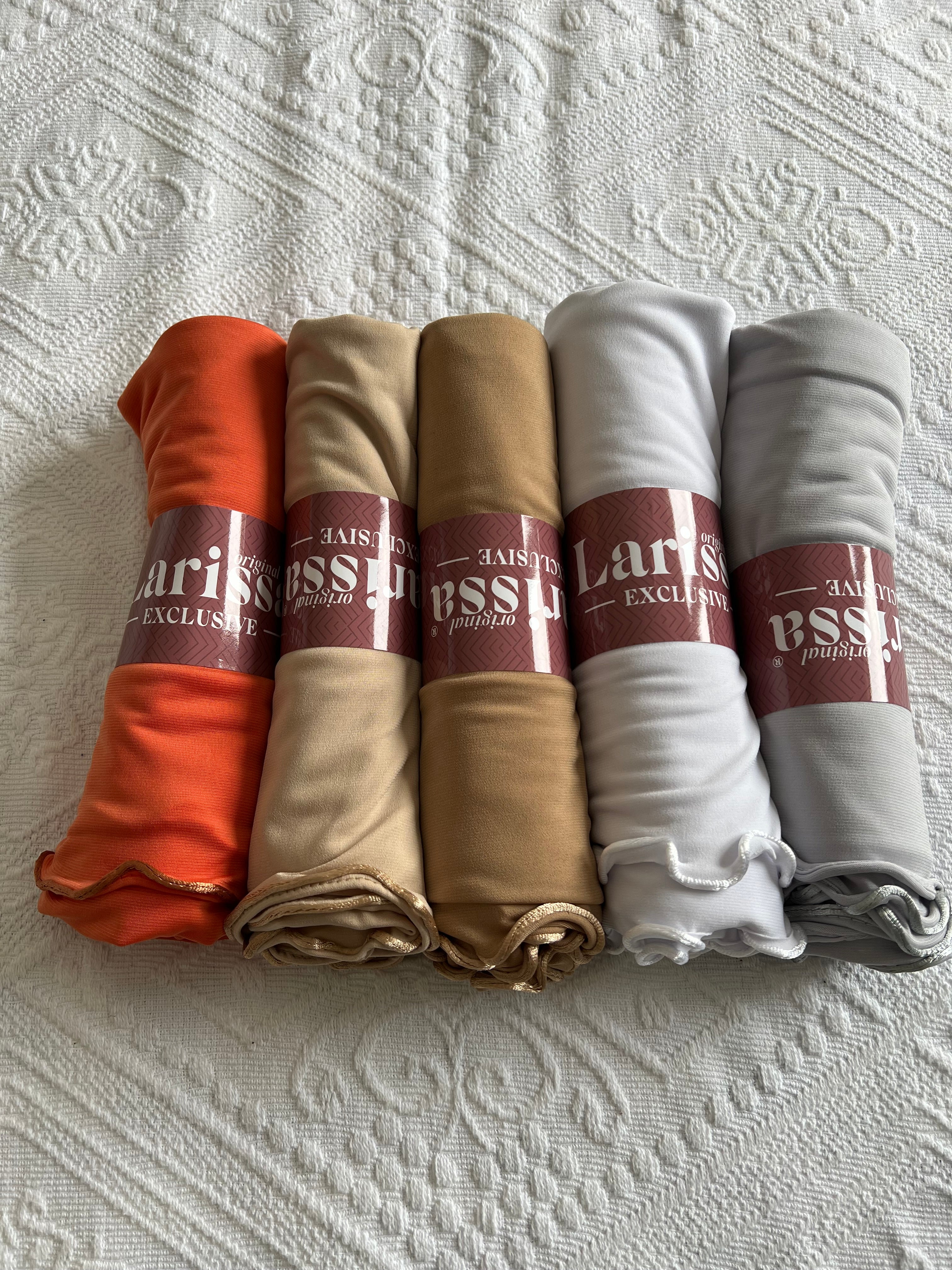 HIJAB JERSEY PREMIUM LISERÉ SATIN : LES CLAIRS